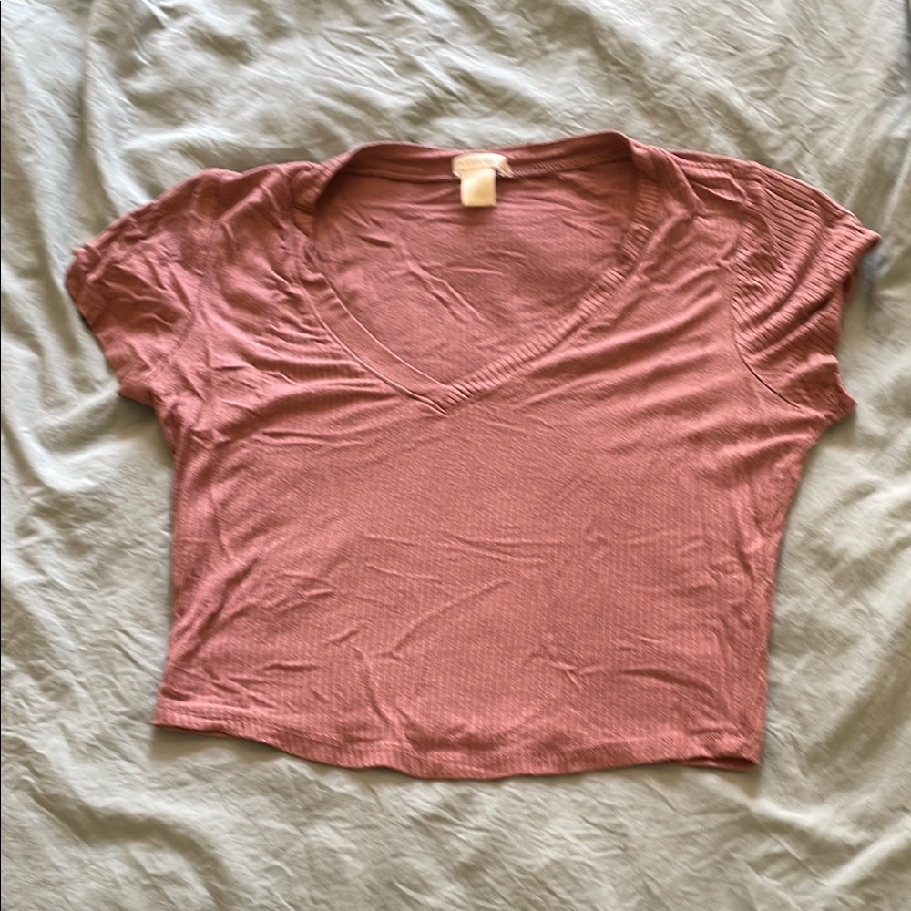 Women's Pink V-Neck Top